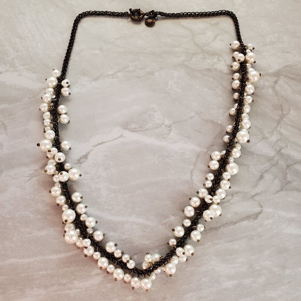 💕 J.Crew Pearl Cluster Antiqued Necklace 💕